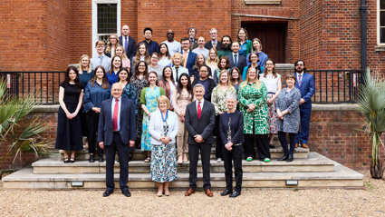 All staff photo on the Terrace at the Royal Geographical Society (with IBG).