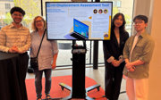 Loretta Lees with 3 other people and next to a screen reading 'anti-displacement assessment tool'.