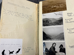 A photo of Jean Carter's mountaineering log book.