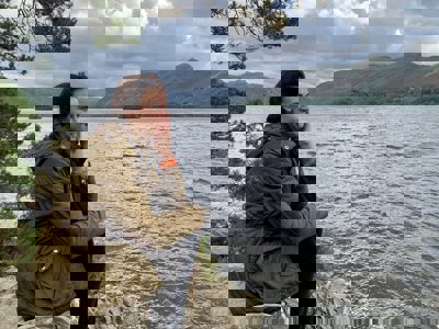 Marcella Pearson sat by a lake