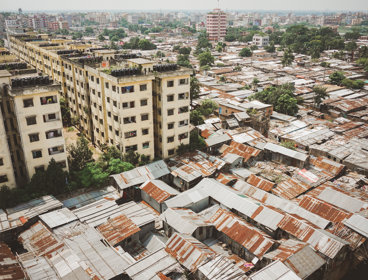 A view of the Bhola settlement from above