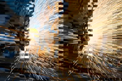 Sparks coming from machinery