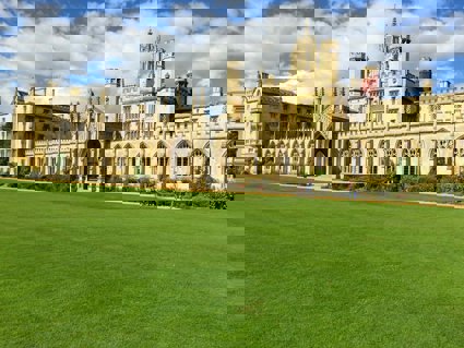 Old Brick Building With Grass