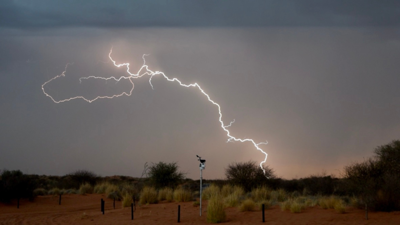 Monitoring lightning striking in the Kalahari Desert