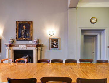 Row of portraits, including of Princess Anne, in the Council Room