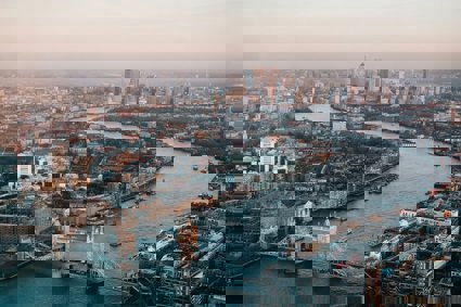 River Thames in London aerial view