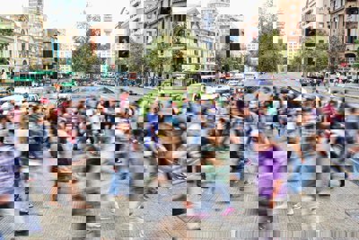 Timelapse photo of people passing in the street