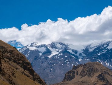 Snow capped Andes Mountains in Santiago, Chile.