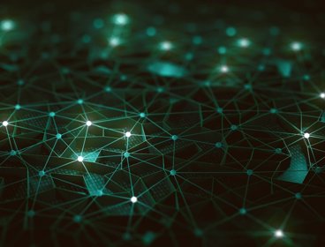 Artificial Intelligence (AI) neural network imagery.