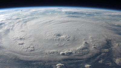 A hurricane viewed from above