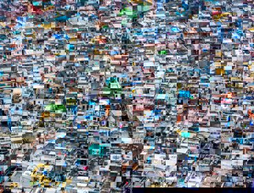 An aerial view of an informal settlement
